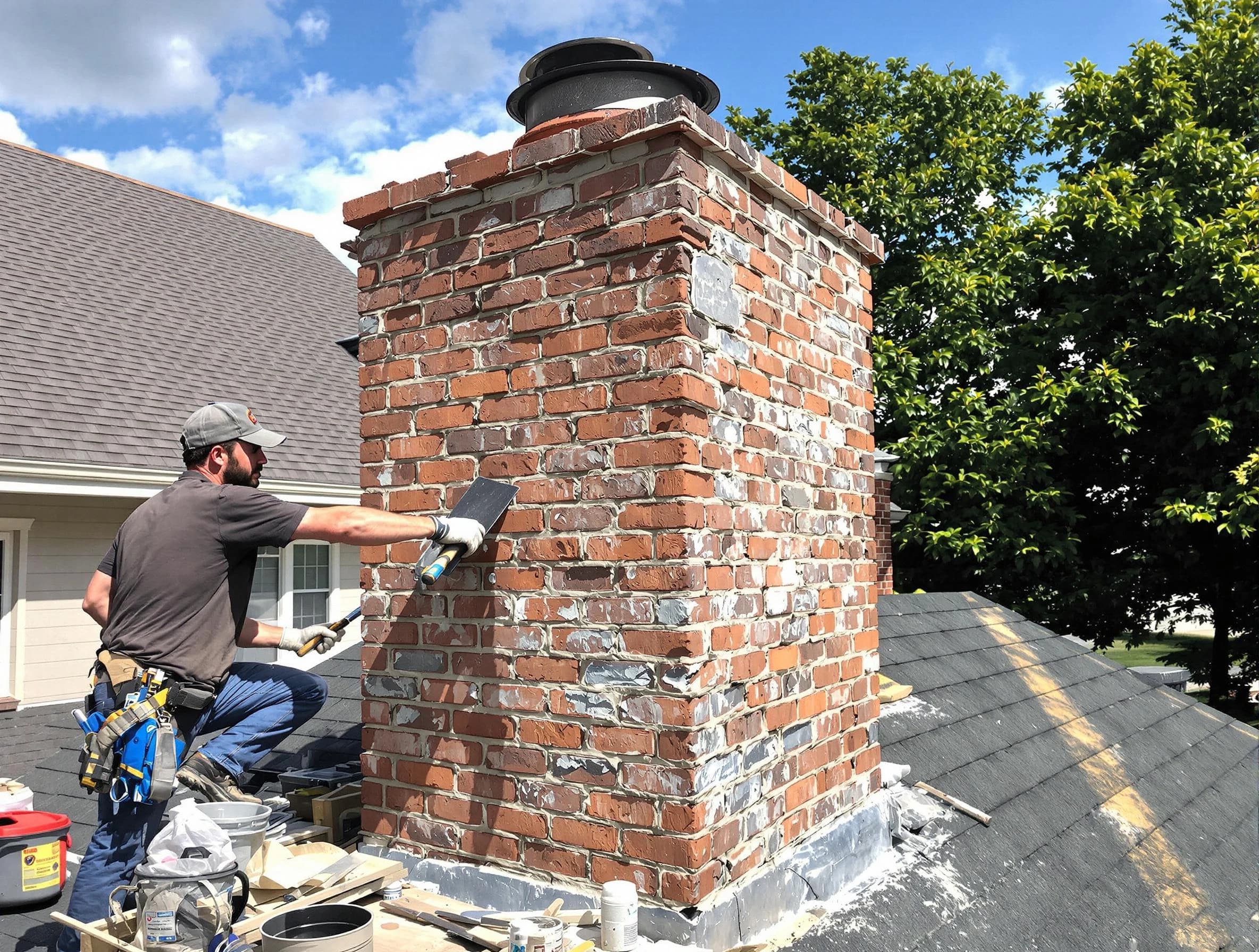 Completed chimney rebuild by Upper St. Clair Chimney Sweep in Upper St. Clair, PA