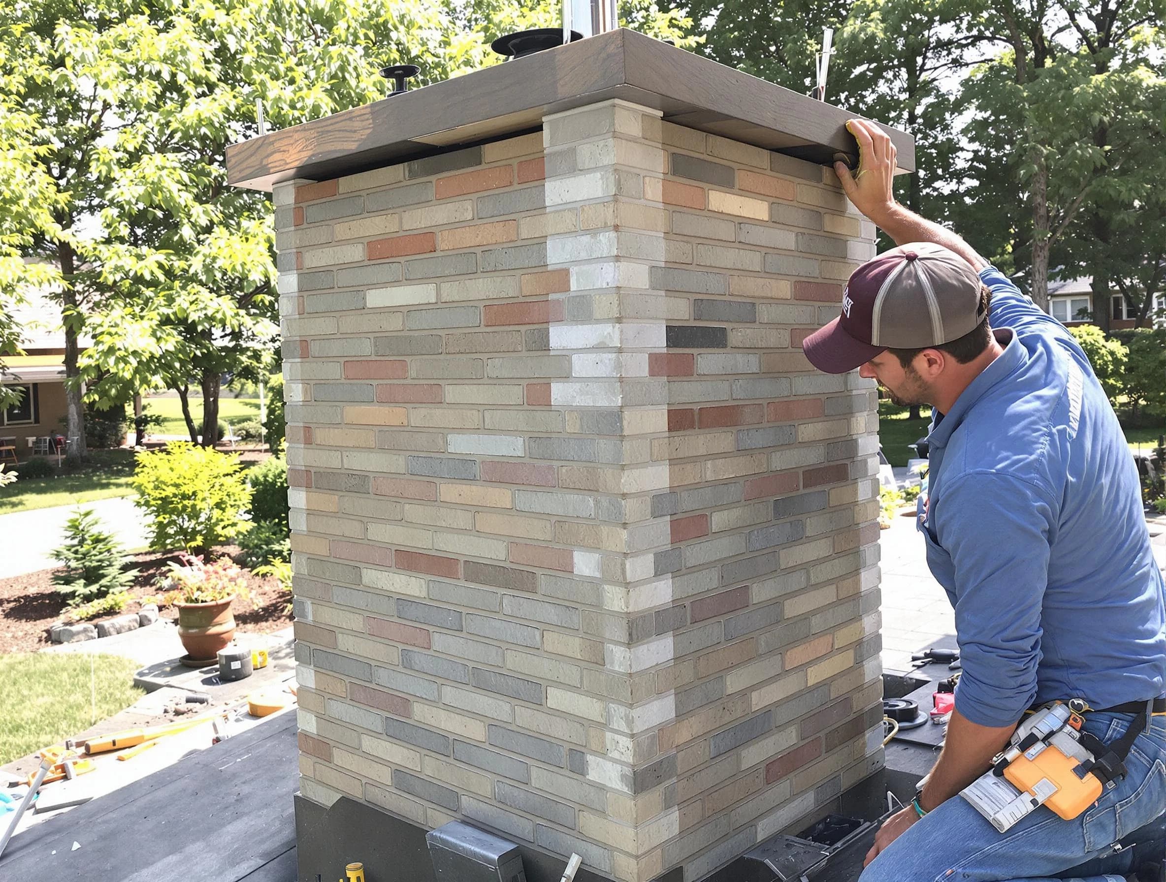 Upper St. Clair Chimney Sweep completing a modern chimney remodel in Upper St. Clair, PA