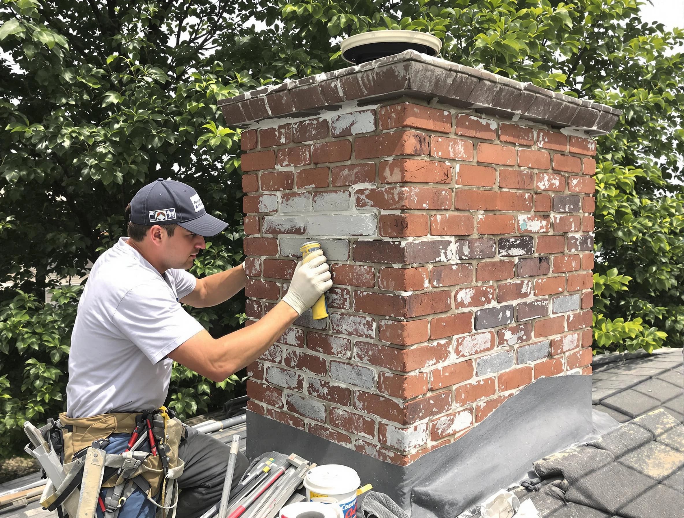 Upper St. Clair Chimney Sweep restoring an aging chimney in Upper St. Clair, PA
