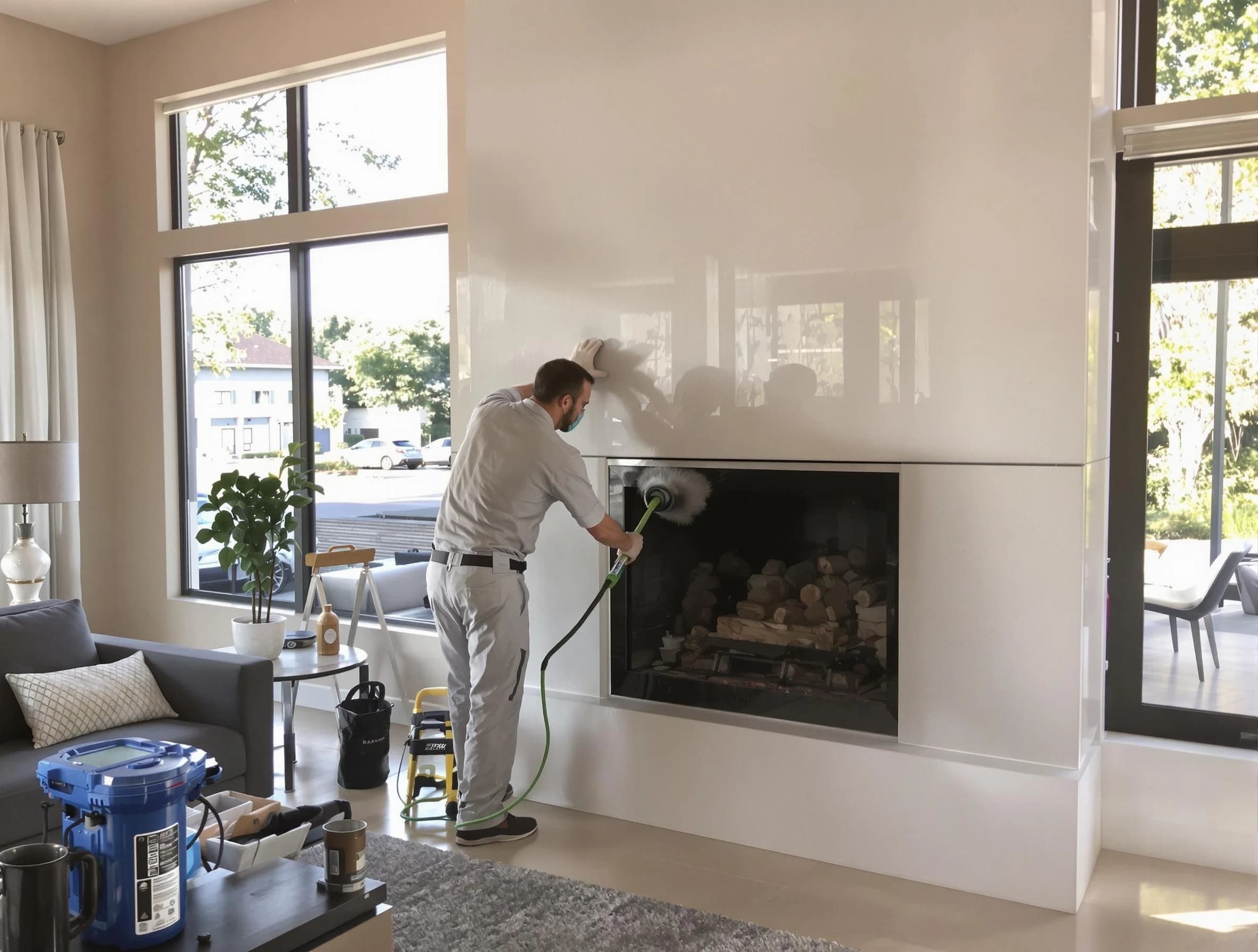 Upper St. Clair Chimney Sweep performing thorough soot removal in Upper St. Clair, PA