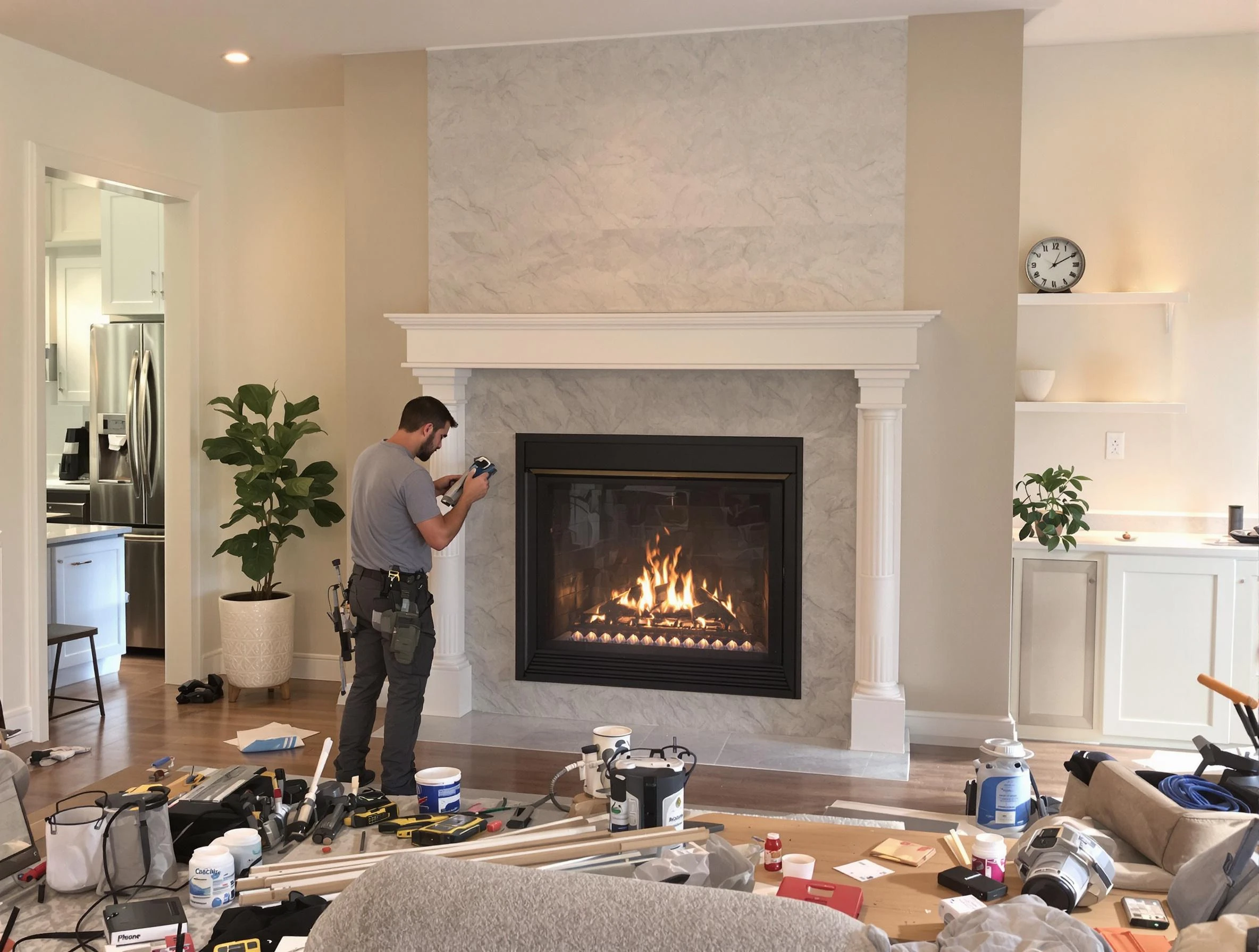 Newly installed fireplace by Upper St. Clair Chimney Sweep in Upper St. Clair, PA