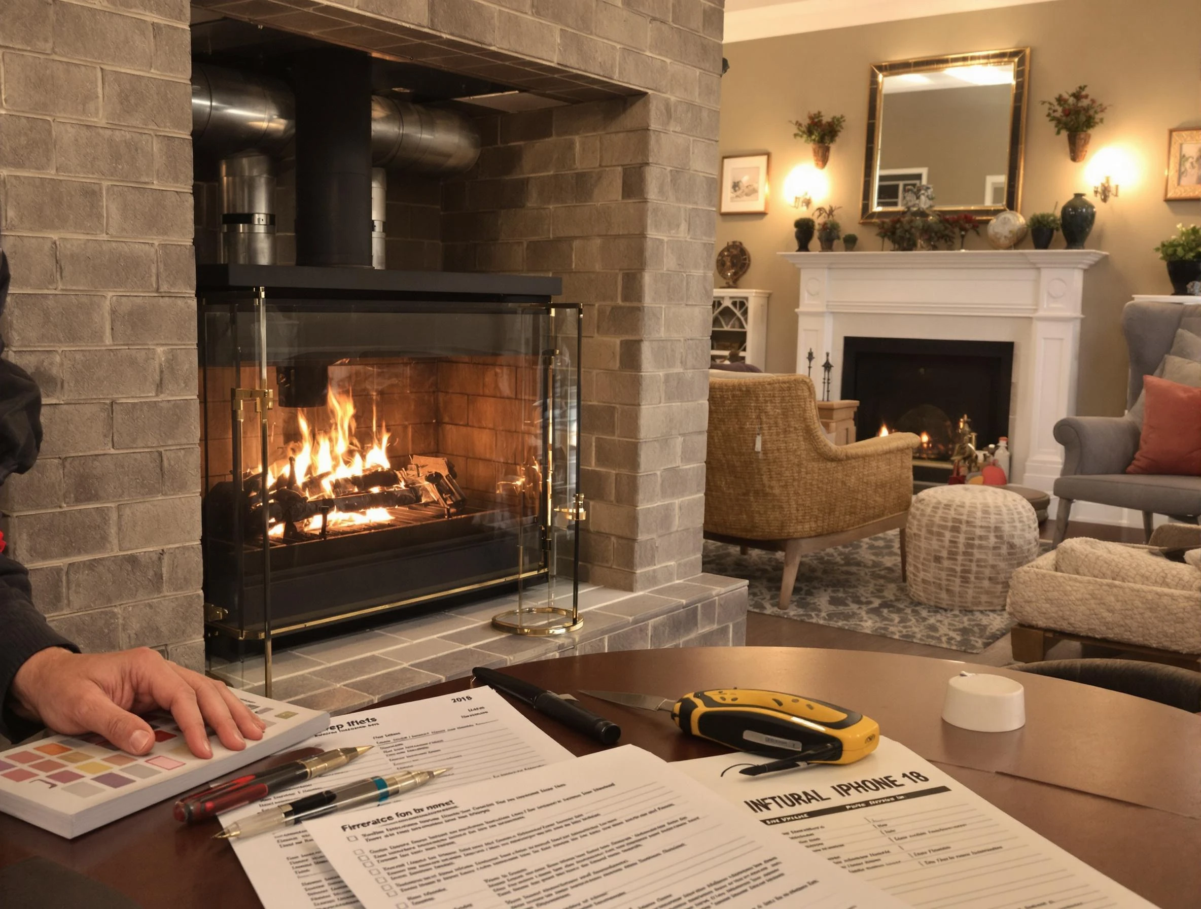 Upper St. Clair Chimney Sweep verifying fireplace safety measures in Upper St. Clair, PA